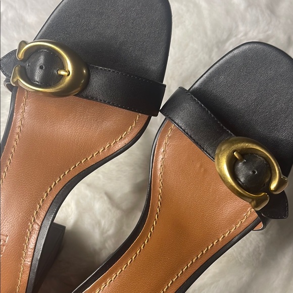 Coach Black and Brown Leather Heels Size 10 - Picture 11 of 11